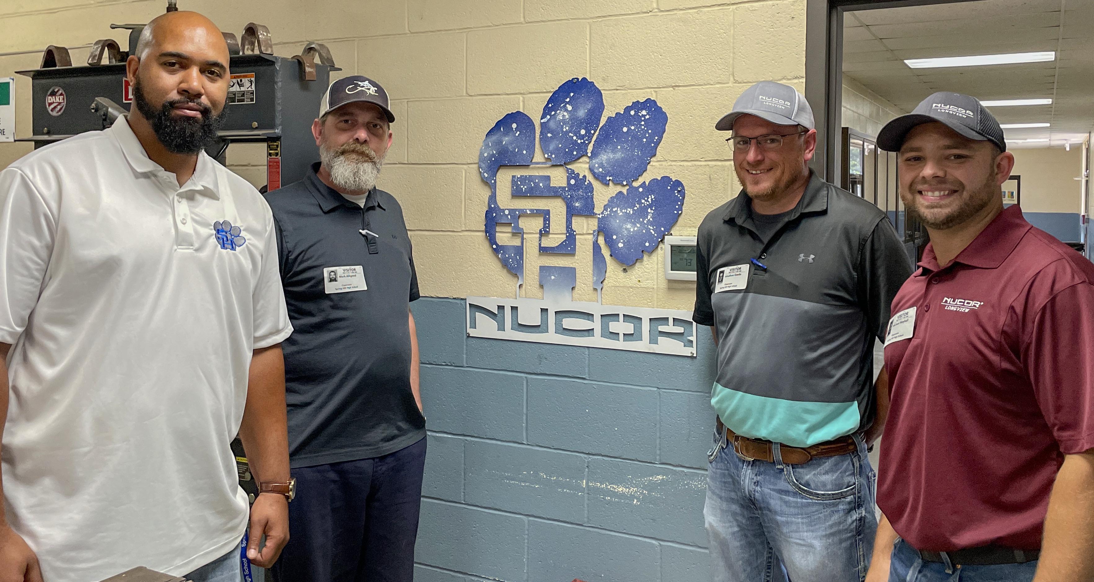 Representatives from Nucor Steel Longview recently toured the Industrial Arts facility at Spring Hill ISD.